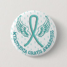MG Warrior Angel Wings Awareness Ribbon Button (Bo