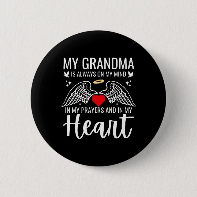 Chapa Redonda De 5 Cm Mi abuela Guardian Angel Heaven Memorial Love Mot (Anverso)