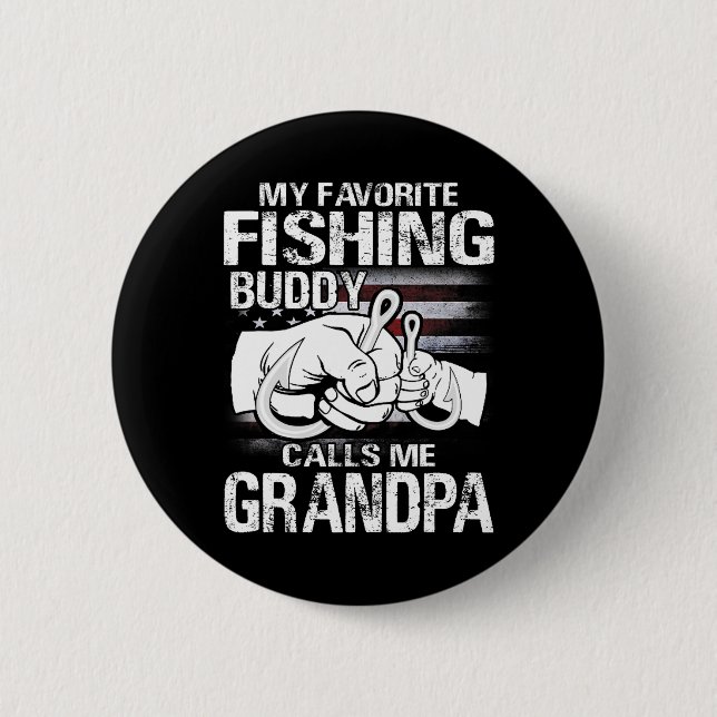 Chapa Redonda De 5 Cm Mi amigo pescador favorito me llama abuelo (Anverso)