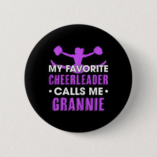 Chapa Redonda De 5 Cm Mi animadora favorita me llama Grannie Cheerlead