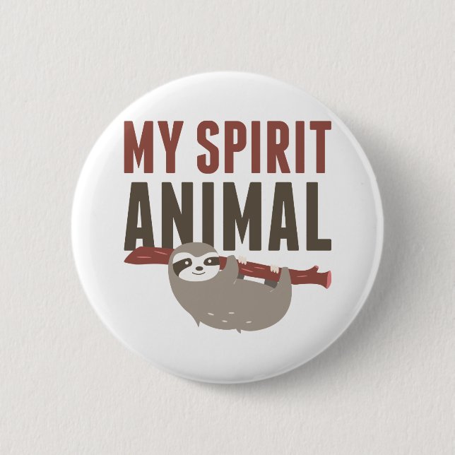 Chapa Redonda De 5 Cm Mi animal espiritual (Anverso)
