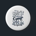 Chapa Redonda De 5 Cm Mi Animal Espiritual Es Vida Silvestre Del Leopard<br><div class="desc">Mi Animal Espiritual Es El Leopardo De La Nieve. Diseño inspirador y motivacional para amantes de los animales, activistas de los derechos de los animales y voluntarios. Esta mercadería vintage y retro es genial para la campaña de la vida silvestre para detener la caza ilegal y la matanza de leopardos....</div>