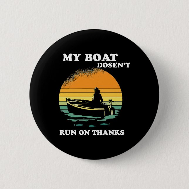 Chapa Redonda De 5 Cm Mi Barco No Funciona Con Gracias (Anverso)