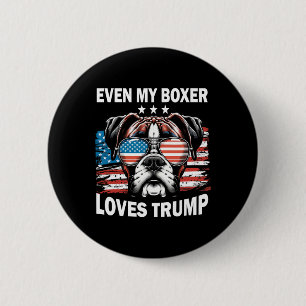 Chapa Redonda De 5 Cm Mi boxeador ama a Trump