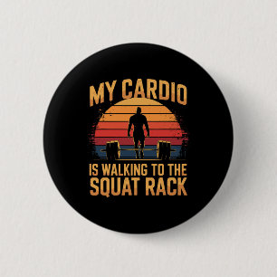 Chapa Redonda De 5 Cm Mi Cardio Está Caminando Al Gimnasio Retro Del Cua