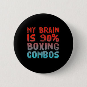 Chapa Redonda De 5 Cm Mi Cerebro Es El 90% Boxer De Boxeo Combos De Boxe