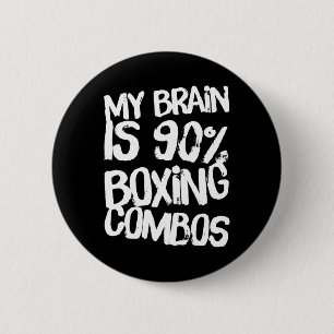 Chapa Redonda De 5 Cm Mi Cerebro Es El 90% Boxer De Boxeo Combos De Boxe