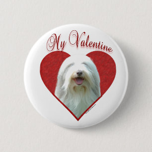 Chapa Redonda De 5 Cm Mi Collie Valentine con barba