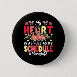 Chapa Redonda De 5 Cm Mi corazón lleno como mi agenda mamá de ambos bail