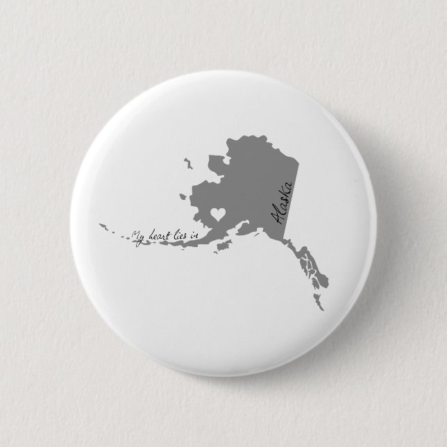Chapa Redonda De 5 Cm Mi corazón miente en Alaska (Anverso)