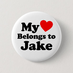 Chapa Redonda De 5 Cm Mi corazón pertenece a Jake