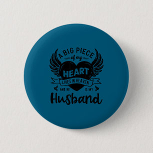Chapa Redonda De 5 Cm Mi corazón vive el cielo él mi marido ángel de la 