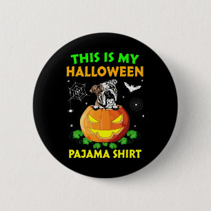 Chapa Redonda De 5 Cm ¿Mi disfraz de Halloween es amor por el Bulldog Pa