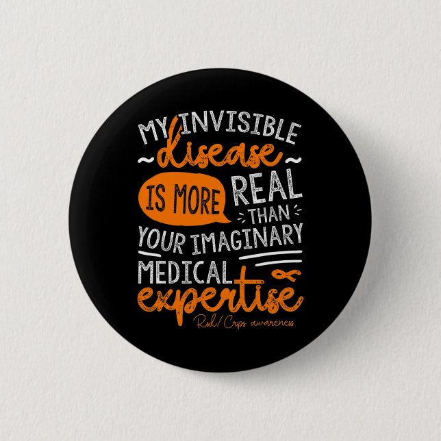 Chapa Redonda De 5 Cm Mi Enfermedad Invisible Es Real (Anverso)