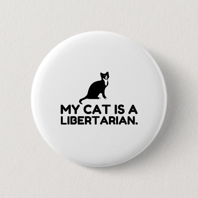 Chapa Redonda De 5 Cm Mi Gato Es Libertario. (Anverso)