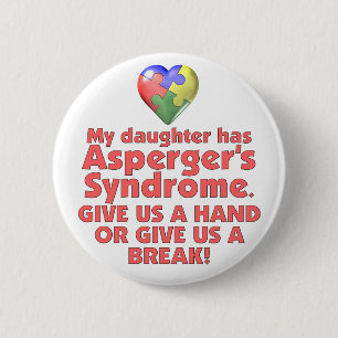 Chapa Redonda De 5 Cm Mi hija tiene Asperger
