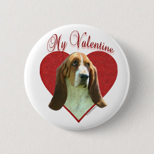 Chapa Redonda De 5 Cm Mi honra de Basset Valentine