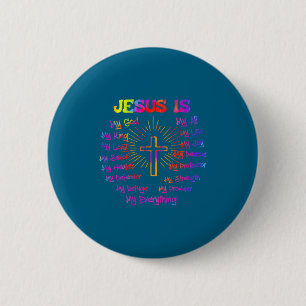 Chapa Redonda De 5 Cm Mi Jesús Dios Rey Señor Salvador