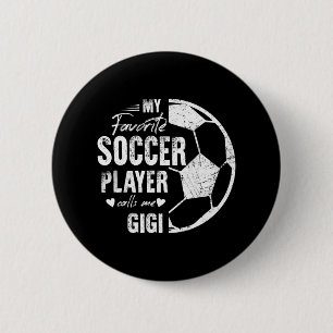 Chapa Redonda De 5 Cm Mi jugador de fútbol favorito me llama Gigi