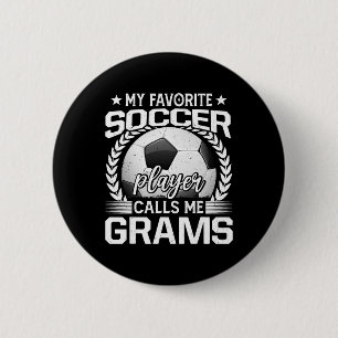 Chapa Redonda De 5 Cm Mi jugador de fútbol favorito me llama Grams _3