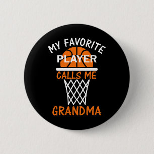 Chapa Redonda De 5 Cm Mi jugador favorito de Bysketbyll me llama abuela