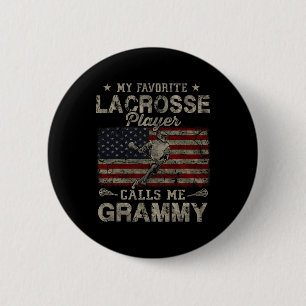 Chapa Redonda De 5 Cm Mi jugador favorito de Lacrosse me llama madre gra