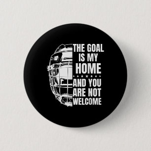Chapa Redonda De 5 Cm Mi meta es mi hogar - Portero de Hockey sobre Césp
