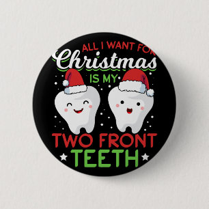 Chapa Redonda De 5 Cm Mi Navidad de los dos dientes delanteros