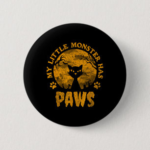 Chapa Redonda De 5 Cm Mi Pequeño Monstruo Tiene Un Gato Con Pasta