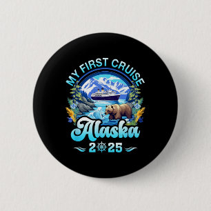 Chapa Redonda De 5 Cm Mi Primer Crucero Alaska 2025 Crucero Amigable par