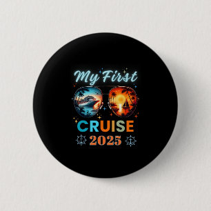 Chapa Redonda De 5 Cm Mi primer crucero de vacaciones en barco 2025 viaj