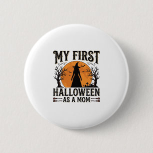 Chapa Redonda De 5 Cm Mi primer Halloween como mamá Diseño vintage de Ha