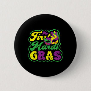 Chapa Redonda De 5 Cm Mi Primer Mardi Gras Fiesta de Mardi Gras Divertid