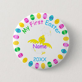 Chapa Redonda De 5 Cm Mi primera Pascua