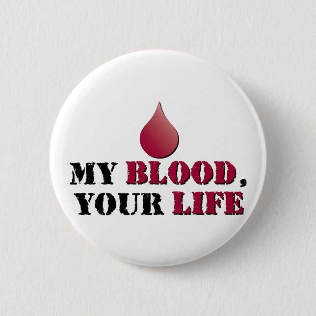Chapa Redonda De 5 Cm Mi sangre - su vida (Anverso)