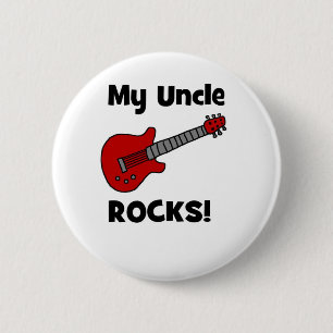 Chapa Redonda De 5 Cm ¡Mi tío Rocks! con la guitarra