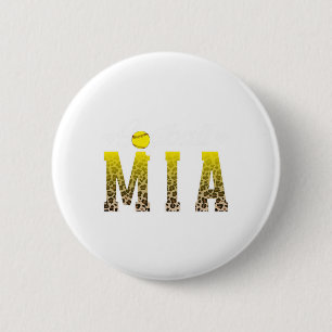 Chapa Redonda De 5 Cm Mia Abuela Leopardo de Softbol Mia de una placa de