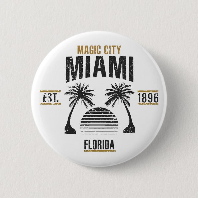 Chapa Redonda De 5 Cm Miami (Anverso)