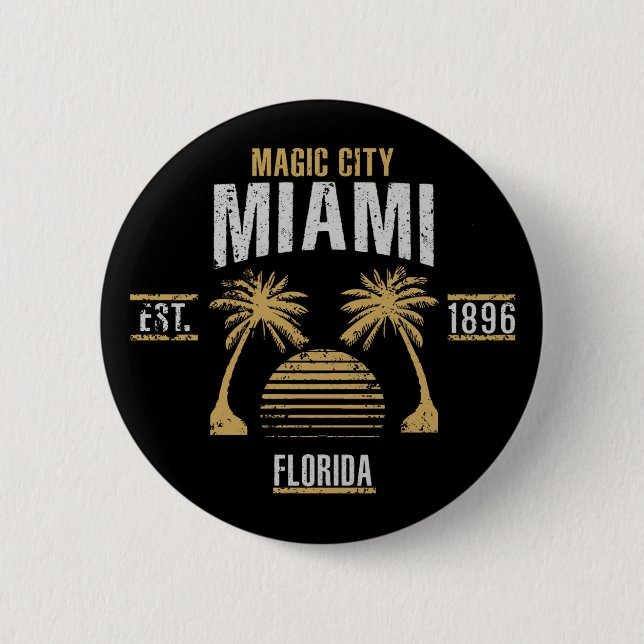 Chapa Redonda De 5 Cm Miami (Anverso)