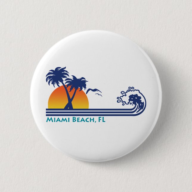 Chapa Redonda De 5 Cm Miami Beach (Anverso)