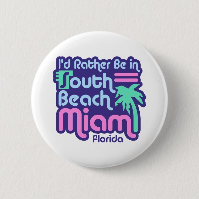 Chapa Redonda De 5 Cm Miami South Beach (Anverso)