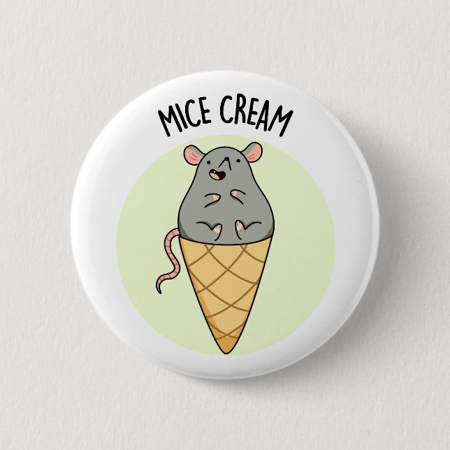 Chapa Redonda De 5 Cm Mice Cream Funny Ice Cream Pun (Anverso)