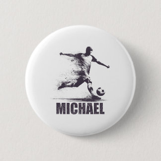 Chapa Redonda De 5 Cm Michael Fútbol Niños Personalizado Primer Nombre M