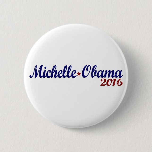 Chapa Redonda De 5 Cm Michelle Obama 2016 (Anverso)