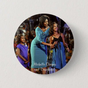 Chapa Redonda De 5 Cm Michelle Obama e hijas