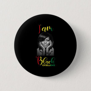 Chapa Redonda De 5 Cm Michelle Obama Excelencia Negra Monto de Historia