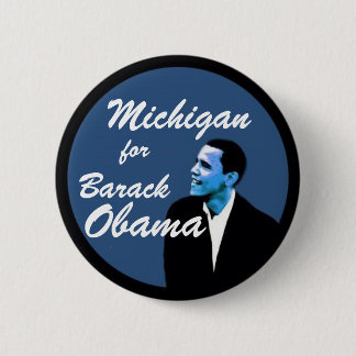 Chapa Redonda De 5 Cm Michigan para Barack Obama