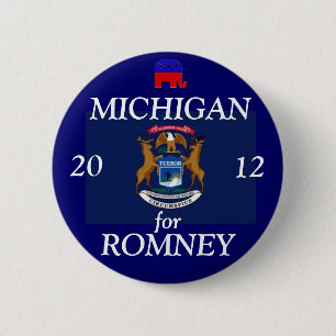 Chapa Redonda De 5 Cm Michigan para Romney 2012