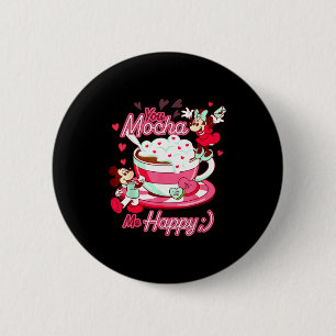 Chapa Redonda De 5 Cm Mickey y Minnie Día de San Valentín Tú Mocha Me H