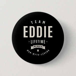 Chapa Redonda De 5 Cm Miembro de por vida del equipo Eddie Nombre divert